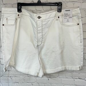 Size 22W Sonoma Plus Size White Jean Shorts. New with tags.